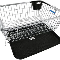 devashree enterprise Dish Drainer Kitchen Rack Dish Drainer Rack Utensil Drying Stand /Bartan Basket/Sink Counter Steel image 1