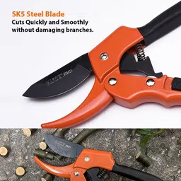 harden 8" (200mm) Garden Pruner, SK5 Steel Blade, Designed to Cut 1.5 cm Diameter Wood, One-Handed Safety Lock - 630421 Bypass Pruner image 5