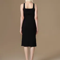 kazo Women Bodycon Black Midi/Calf Length Dress image 4