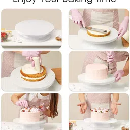 fulkiza Plastic 360* Rotates 28CM Cake Decorating Turntable Stand, Cake Plastic Cake Server image 5