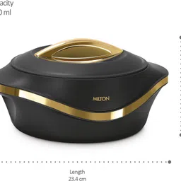 milton Pearl 1000 Inner Stainless Steel Casserole, 860 ml, Black Serve Casserole image 5