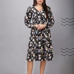 givafaishons Women Fit and Flare Black Maxi/Full Length Dress-picture-14