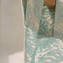 peepul tree Handmade Pure Cotton Sky Blue Set of 2 (7ft) Door Semi Sheer Curtains image 5