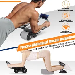 obixo 2023 New Ab roller Wheel, Automatic Rebound 2 In 1 For Abs Workout Ab Exerciser image 4