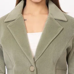 lady leaf Suede Solid Coat For Women image 4