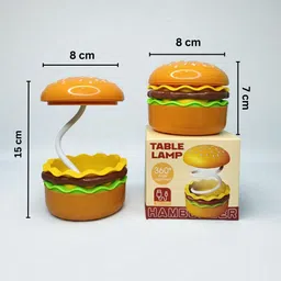 trishakti Hamburger Design Rechargeable 360° Flexible Neck Study Desk Lamp Table Lamp image 5
