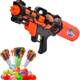 brown leaf (1 Pichkari + 3 Magic Balloon)for Children Holi Festival & Summer Pool Party Fun Water Gun-picture-11