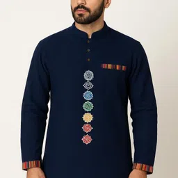 aadhya designers Men Printed Cotton Blend Straight Kurta-picture-32