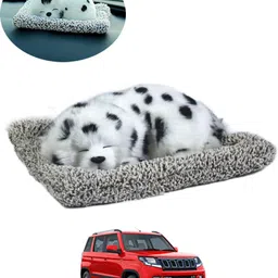 ccmm Universal White Car Interior Dashboard Durable White Sleeping Cute Dog Toy-282 Decorative Showpiece - 15 cm image 1