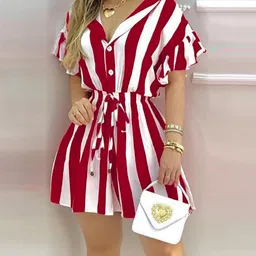 Women A-line Red Mini/Short Dress-image-73