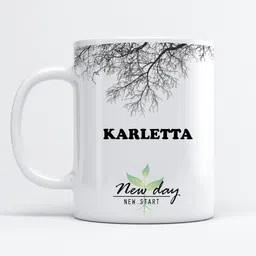 Karletta Printed New Day New Start White Name Model No:NDNS009099 Ceramic Coffee Mug-image-10