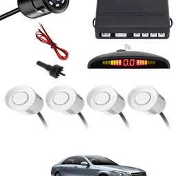 maties Car Parking Sensors - Set of 4 with Reverse Parking Camera (White)-230 White Reversing Electromagnetic Parking Sensors With Camera-230 Parking Sensor-picture-19
