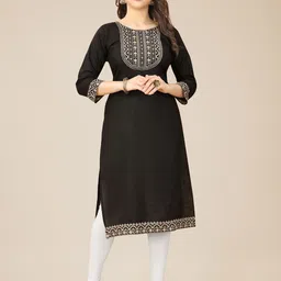 VAIRAGEE Floral Yoke & Border Thread Work Kurta-picture-16