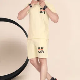 divra clothing Men Top & Shorts Set Multicolor Solid image 4
