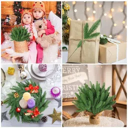 maycreate 30 Pcs Artificial Pine Branches for Christmas Wreath and Home Decor Bonsai Artificial Plant image 5