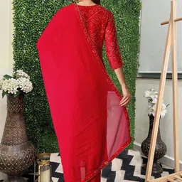 fabunna cotton Women Viscose Rayon Kurta Pant Dupatta Set image 2