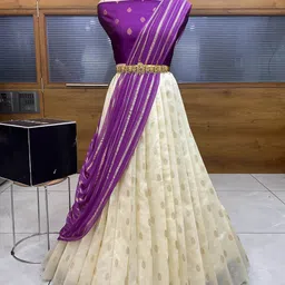 fabcartz Self Design Semi Stitched Lehenga Choli-picture-12