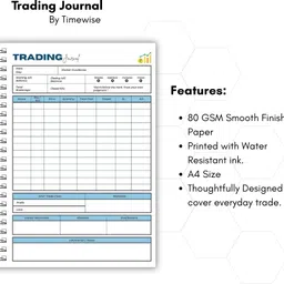 timewise Stock Market Trading Journal Notebook Day Trade Log A4 Journal Unruled 136 Pages image 3