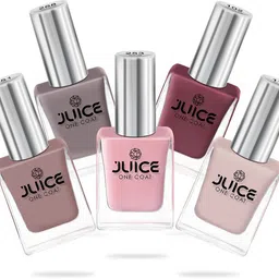 juice Nail Paint Combo 32 Petal Pink, Camel, Sun Kissed, Dusty Coral, Teddy Brown-picture-42