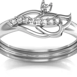 avsar Real Gold and Cubic Zirconia Stones Pallavi Ring AVR050WBN 14kt White Gold ring image 2