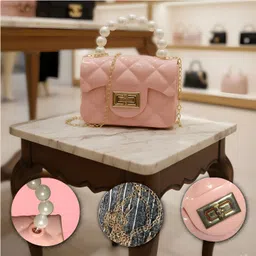 onsb Pink Women Sling Bag Pink Lock bag image 1