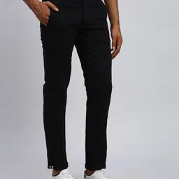 parx Men Tapered Black Cotton Blend Trousers image 2