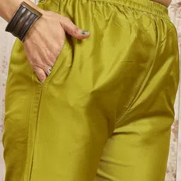 naveerafashion Women Art Silk Kurti Pant Dupatta Set image 4