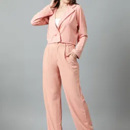 kotty Women Blazer Solid Suit image 3