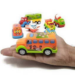 gomzy Unbreakable Pull Back Texi Car Truck Bus Plane Toy for Boys girls Kids image 3