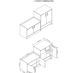 specialitypanels Ella Shoe Cabinet In Slate Grey Finish image 3