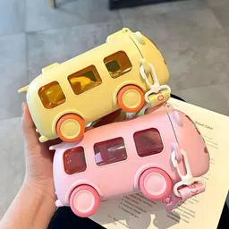 gulabi streets collections Cool Cute Bus 500 ml Water Bottle image 3