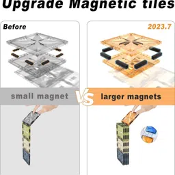 tileez Magnetic Tiles Building Blocks Set 28 PCS Colorful 4D Diamond Magnet Toys image 2