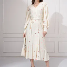 tokyo talkies Women Fit and Flare Multicolor Midi/Calf Length Dress image 3