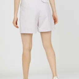 tokyo talkies Solid Women Purple Basic Shorts image 2