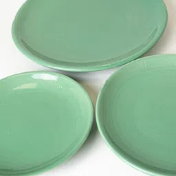 kala kriti Green Ceramic Plate for Lunch, Dinner, Main Course & Snacks Serving 10 Inch Dinner Plate image 3
