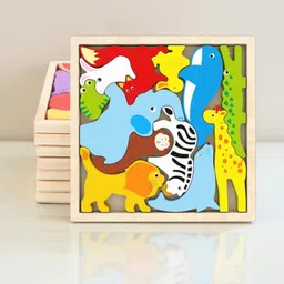 vhd Multicolor Wooden Animal Puzzle – Fun & Educational Toy for Kids W122-picture-24