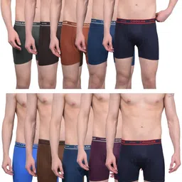 Pack of 10 Dollar Lehar Mens Combed Cotton Trunk - Pack of 10 - Actual Colour May Vary Solid Men Trunk-picture-17