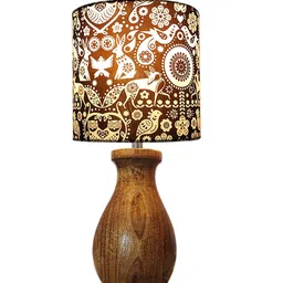 homesake Dovel Pot Modern Table Lamp, Wooden Base Modern Fabric Lampshade for Home Office Cafe Restaurant, Dovel Pot, Rabbit image 3