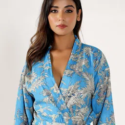 HANDICRAFT PALACE Monkey Printed Pure Cotton Bath Robe image 2