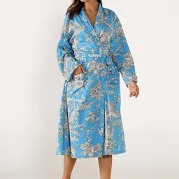 HANDICRAFT PALACE Monkey Printed Pure Cotton Bath Robe image 3