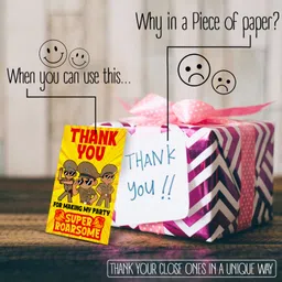 zyozi Little Singham Theme ThankYou for Makin My Party Super Roarsome Tag for Birthday Invitation Card image 4