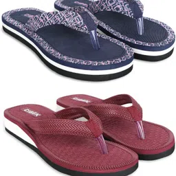 Comfortable Stylish and Trending Colorful printed Slippers(pack of 2) Women Flip Flops-image-40