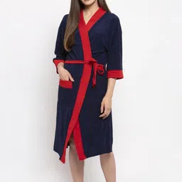 flipkart smartbuy Dark Blue 3 Free Size Bath Robe-picture-36