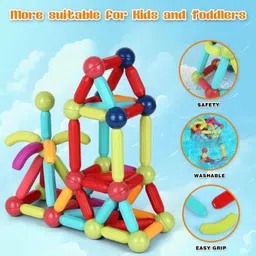 learn with fun Magnetic Stick Blocks for Boys Girls Kids 42 Pcs image 3