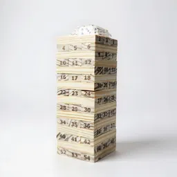 homentra Wooden Zenga Number Stacking Game with Dice for Kids & Adults, 54 Blocks Toy Set image 1
