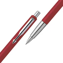 parker Vector Standard, Roller Ball Pen & Ball Pen, Chrome Trim, Red Body Colour Ball Pen image 5