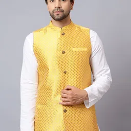 Latest Chikan Garments Corduroy Woven Design Nehru Jacket image 1