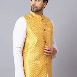Latest Chikan Garments Corduroy Woven Design Nehru Jacket image 3