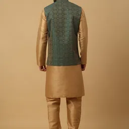 KRAFT INDIA Regular Kurta with Churidar & Jacquard Nehru Jacket image 5