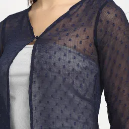 Rute Women Cotton Self Design Open Front Shrug image 2